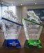 Picture of Elevated Bull Crystal Award Green