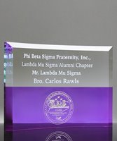 Picture of Two-Tone Crystal Crescent Award with Purple Base