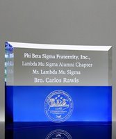 Picture of Two-Tone Crystal Crescent Award with Blue Base