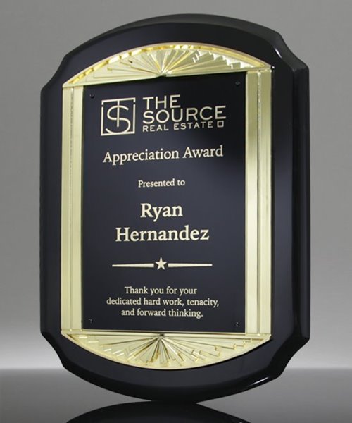 Picture of Black Piano Plaque Frame - Gold Sunburst  Casting
