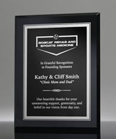 Picture of Tuxedo Glass Plaque - Silver Engraving