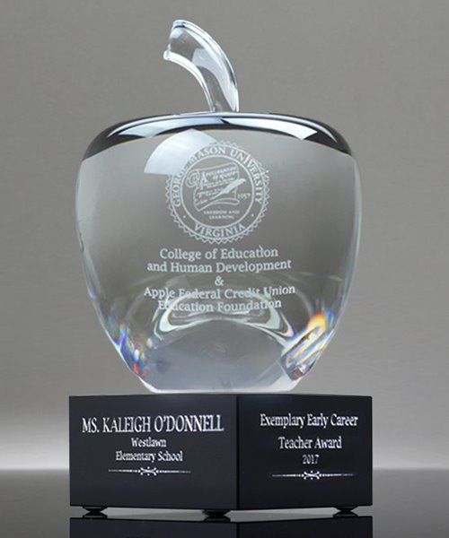 Picture of Executive Crystal Apple Trophy