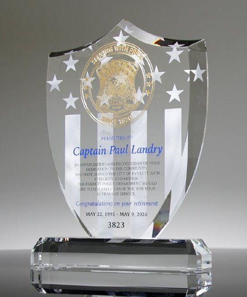 Crystal Shield Award | Patriotic Service Award | Edco Awards