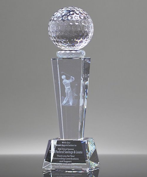 Picture of Collegiate Golf Crystal Trophy