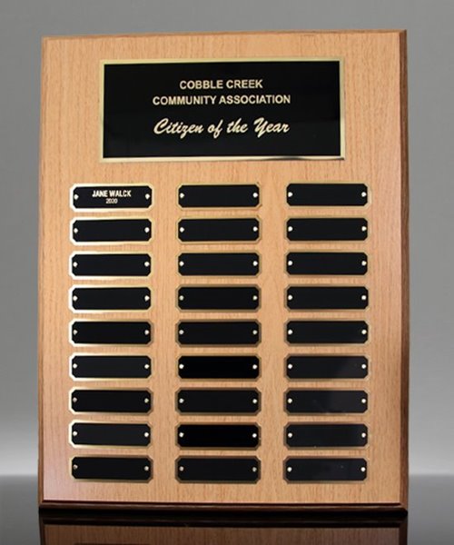 Picture of Oak Finish Perpetual Plaque