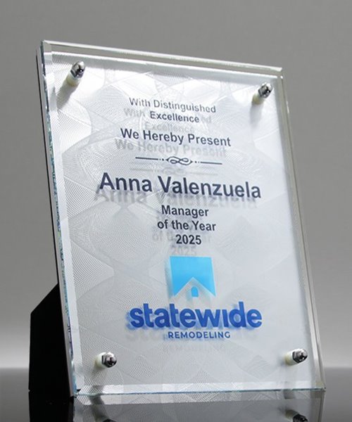 Picture of Crystal Intrigue Plaque - Silver Full Color