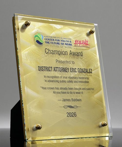 Picture of Crystal Intrigue Plaque - Gold Full Color