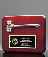 Picture of Radius Edge Rosewood Plaque with Gold Gavel