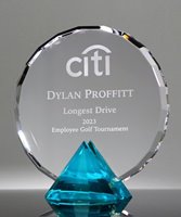 Picture of Faceted Circle Aquamarine Diamond Award