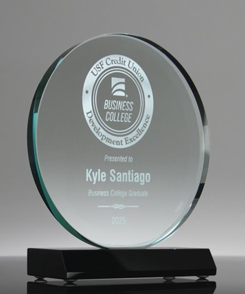 Picture of Jade Glass Optimist Circle - Sandblasted