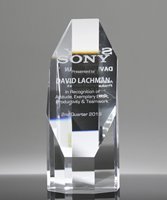 Picture of Optical Crystal Octagon Tower Award - Medium Size