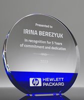 Picture of Luminous Blue Crystal Circle Award