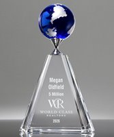 Picture of Mercer Blue Crystal Globe Award