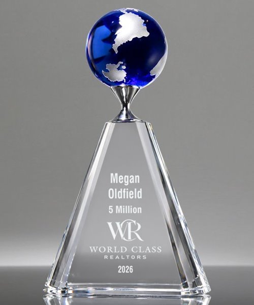 Picture of Mercer Blue Crystal Globe Award