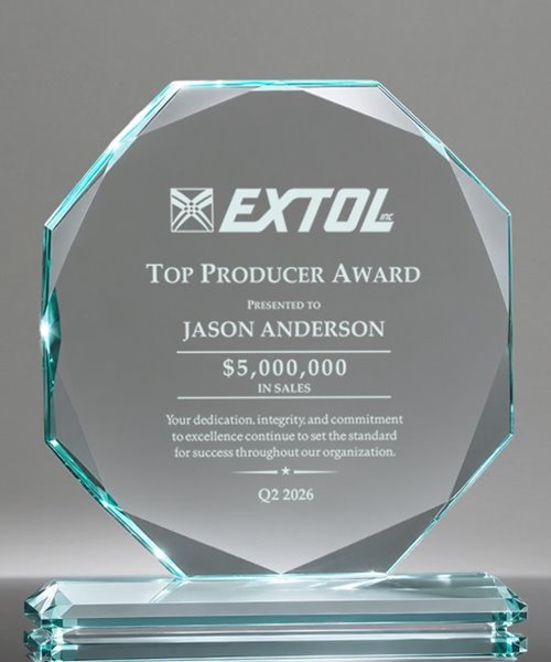 Picture of Sales Achievement Crystal Octagon Award