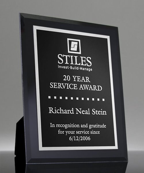 Picture of Black Glass Plaque