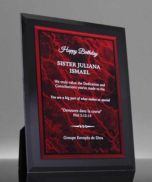 Picture of Fusion Award Plaque - Red Marble