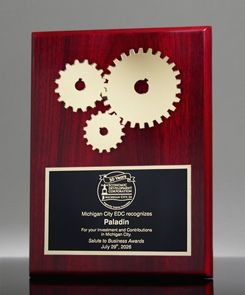 Picture of Golden Gears Award Plaque - Piano Rosewood