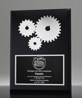 Picture of Silver Gears Award Plaque - Matte Black