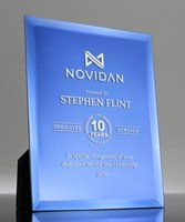 Picture of Mirrored Crystal Blue Plaque