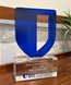Picture of Custom Crystal Logo Award - Blue Overlay