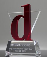 Picture of Custom Crystal Trophy - Garnet Overlay