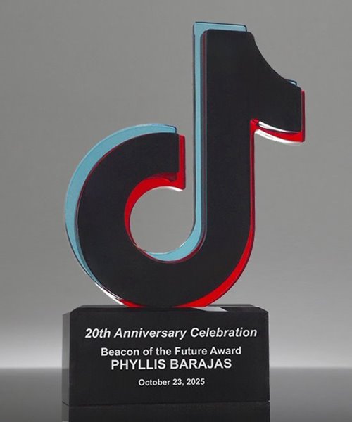 Picture of Custom Crystal Trophy - Layered Logo