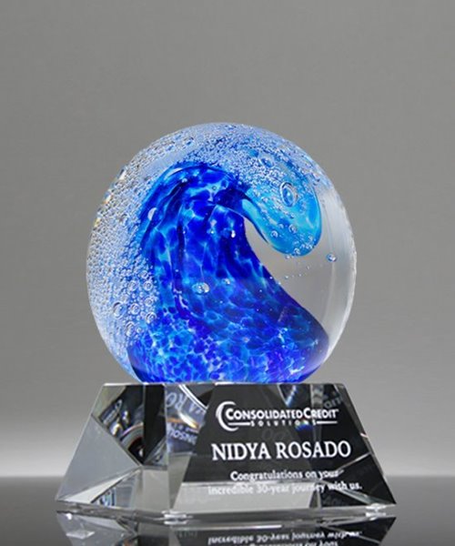 Picture of Luminescent Wave Art Glass Award