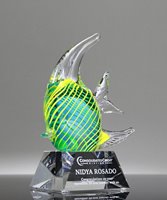 Picture of Tropical Fish Art Glass Trophy
