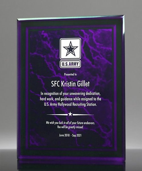 Picture of Purple Marble Acrylic Plaque 8" x 10"