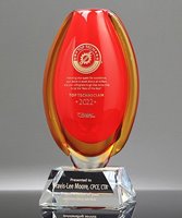 Picture of Elevated Ruby Art Glass Vase