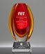 Picture of Red Lava Art Glass Vase - Clear Base