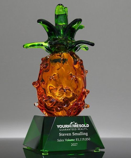 Picture of Art Glass Pineapple Award - Green Base