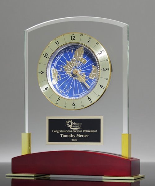 Picture of Beveled Glass World Clock Award