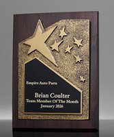 Picture of Recognition Star Gold Walnut Plaque
