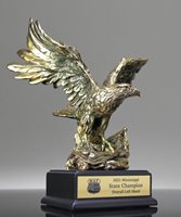 Picture of Gold Eagle Statue With American Flag