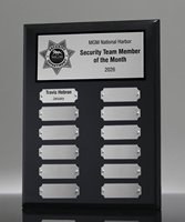 Picture of Classic 12-Plate Black Piano Perpetual Silver Plaque