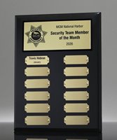 Picture of Classic 12-Plate Black Piano Perpetual Gold Plaque