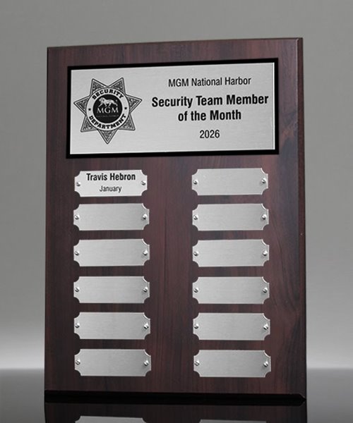 Picture of Classic 12-Plate Cherry Perpetual Silver Plaque