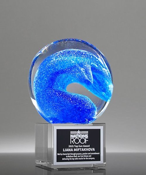 Picture of Ocean Wave Globe Trophy - Clear Base