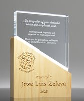 Picture of Harmony Peak - Crystal & Wood Block Award