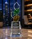 Picture of Amber Green Crystal Leaf Award