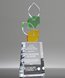 Picture of Amber Green Crystal Leaf Award
