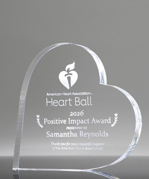 Picture of Acrylic Heart Laser Engraved Paperweight