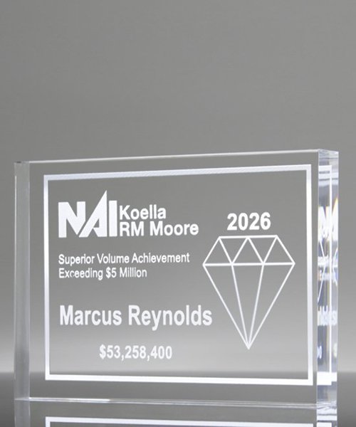 Picture of Acrylic Rectangle Laser Engraved Paperweight