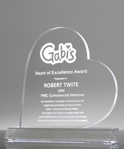 Picture of Acrylic Heart Laser Engraved Trophy