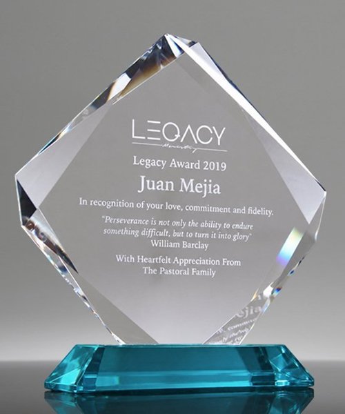 Picture of Aquamarine Crystal Rhombus Award