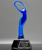 Picture of Terpsichore Art Crystal Award - Black Base