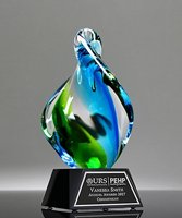 Picture of Artful Union Blue Green Glass Award