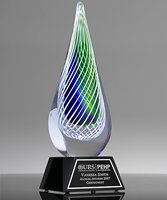 Picture of Aurora Flame Art Glass Award - Black Base